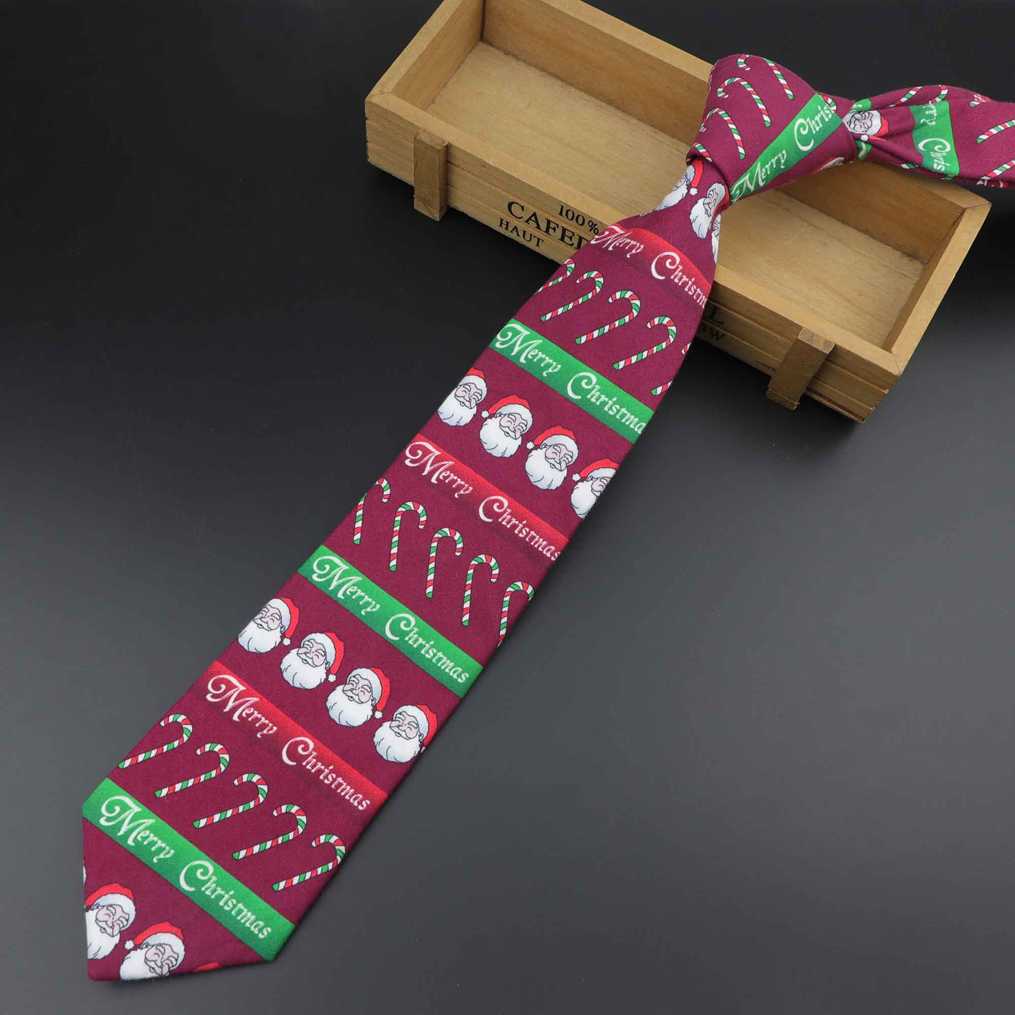 Heiße Neue Weihnachten Krawatte Herrenmode lässig Schneeflocke Drucken Baumwolle Krawatten Schneemann Professionelle aufbringen Krawatte 8cm Breite: 2