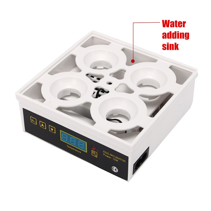 4 Egg Incubator Automatic Temperature Control Small Brooder Hatchery Egg Incubator Hatcher for Chicken Duck Bird Pigeon Quail