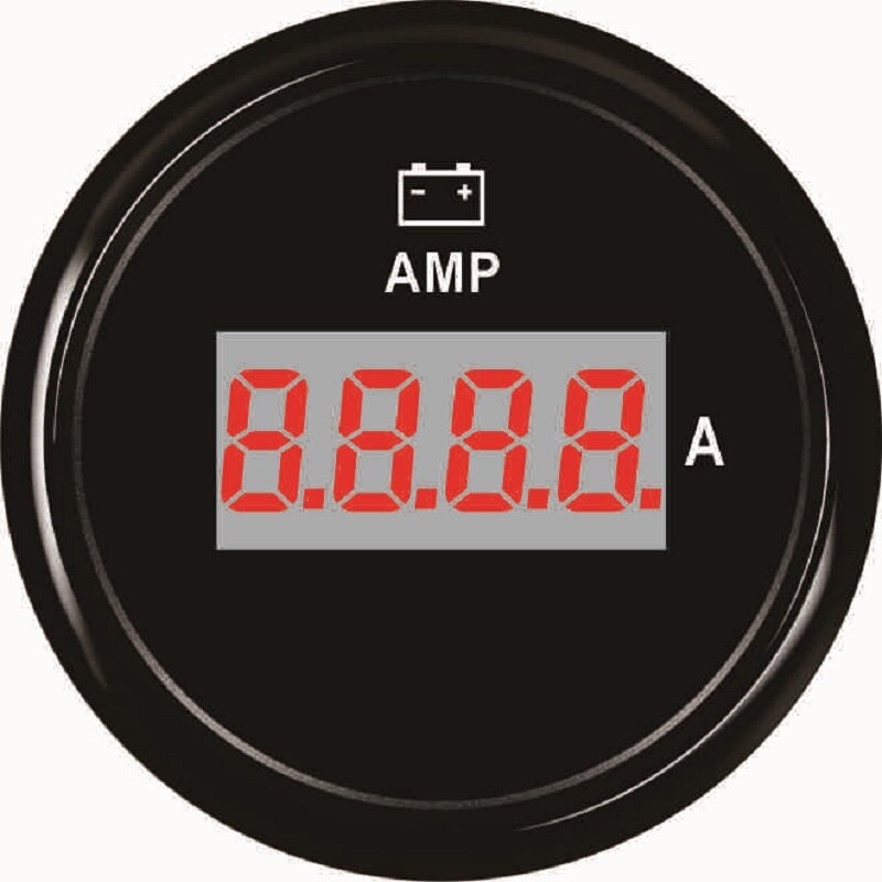52mm Digital Ammeter AMP Gauge Ampere Meter +/-80A with Current Sensor with Red Backlight