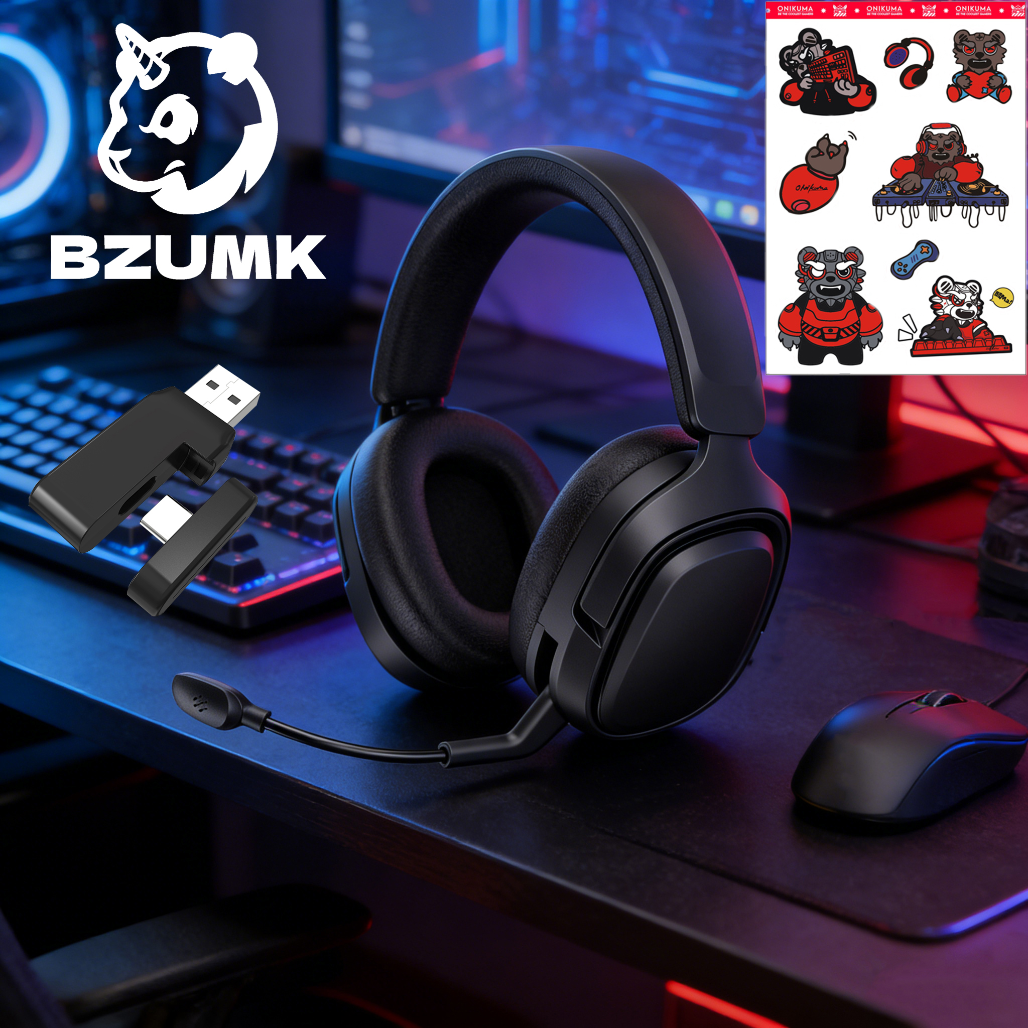 GT808 Gaming Earphones are lightweight and cool wireless stereo gaming headphones suitable for laptops and desktops: black