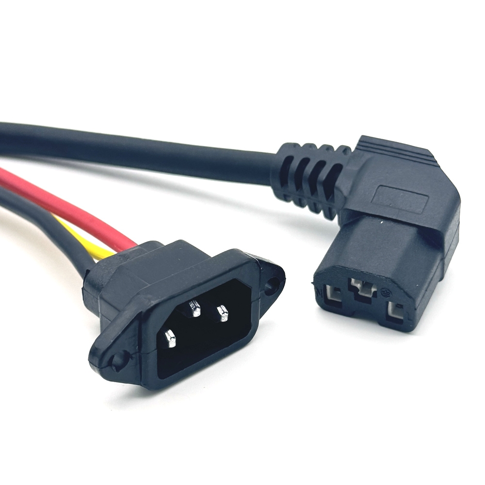 E-Bike Accu Oplaadstekker Drie Verticale Oplaadaansluiting Met 12awg Kabel Draad Elleboogconnector Voor 60V 72V Elektrisch Voertuig