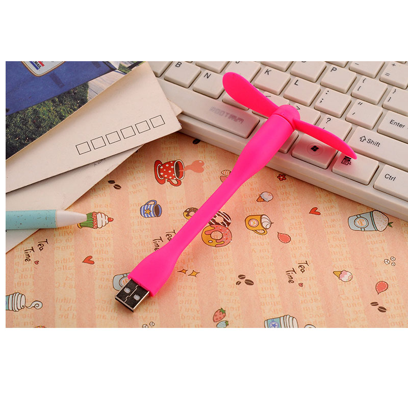 ! Mini ventilador USB Flexible portátil, ventilador de refrigeración desmontable para PC, Banco de energía, dispositivos USB,: Rojo