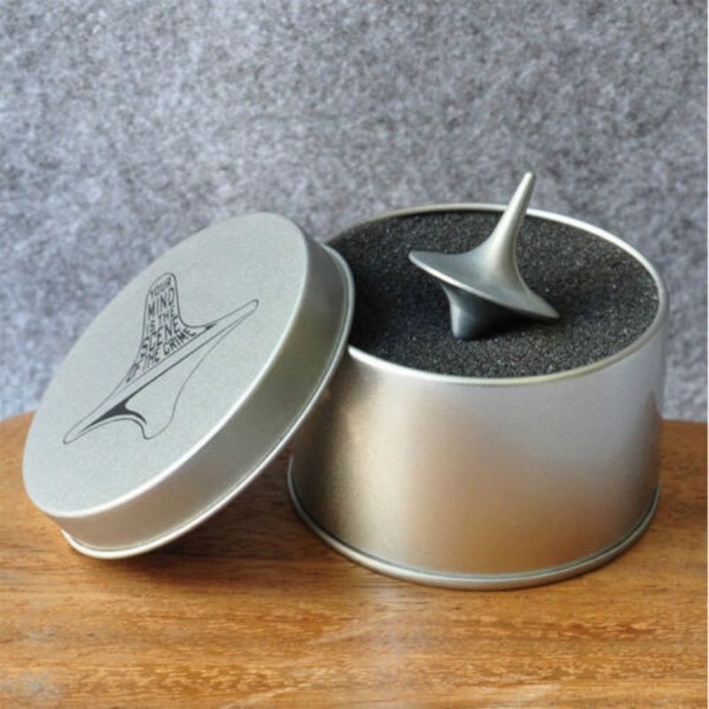 Start totem print metal gyro stor nøjagtig sølv spinning top legetøj sæt til børn