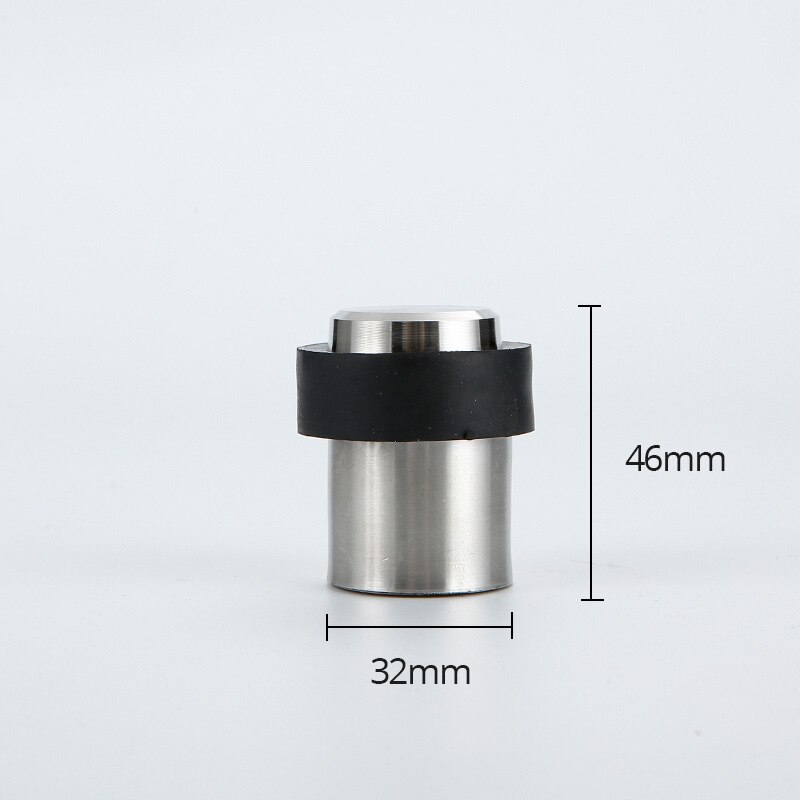 NAIERDI Gummi Tür Stopper Edelstahl Tür Schutzhülle Pad Zauberstab Schutz Anti-kollision Tür Halfter Tür Stoppt Hardware-: A 46mm Silber-