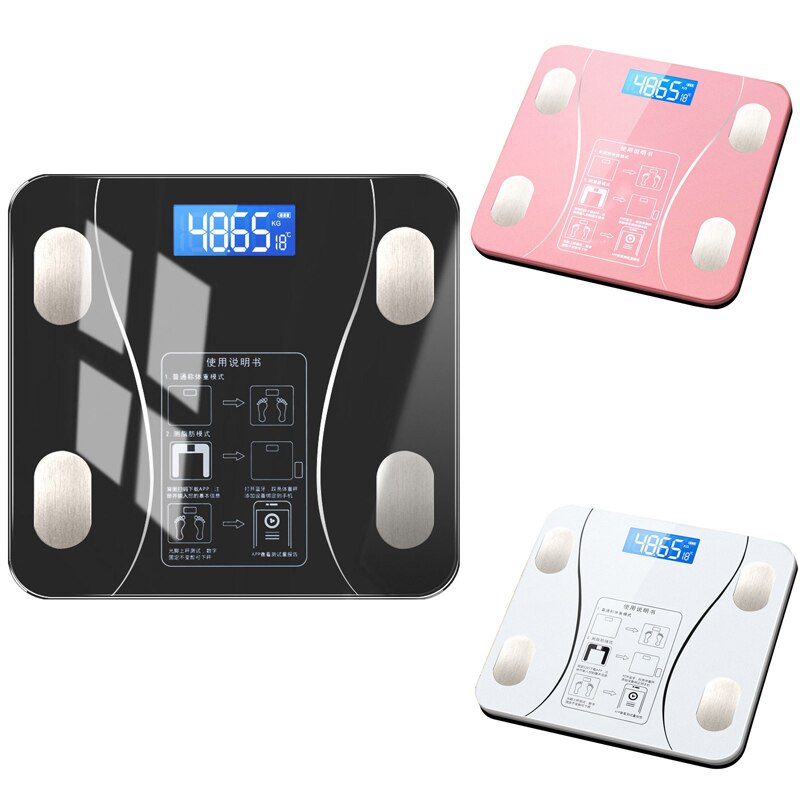 Báscula corporal Digital con pantalla Lcd para baño, balanza electrónica inteligente con índice corporal