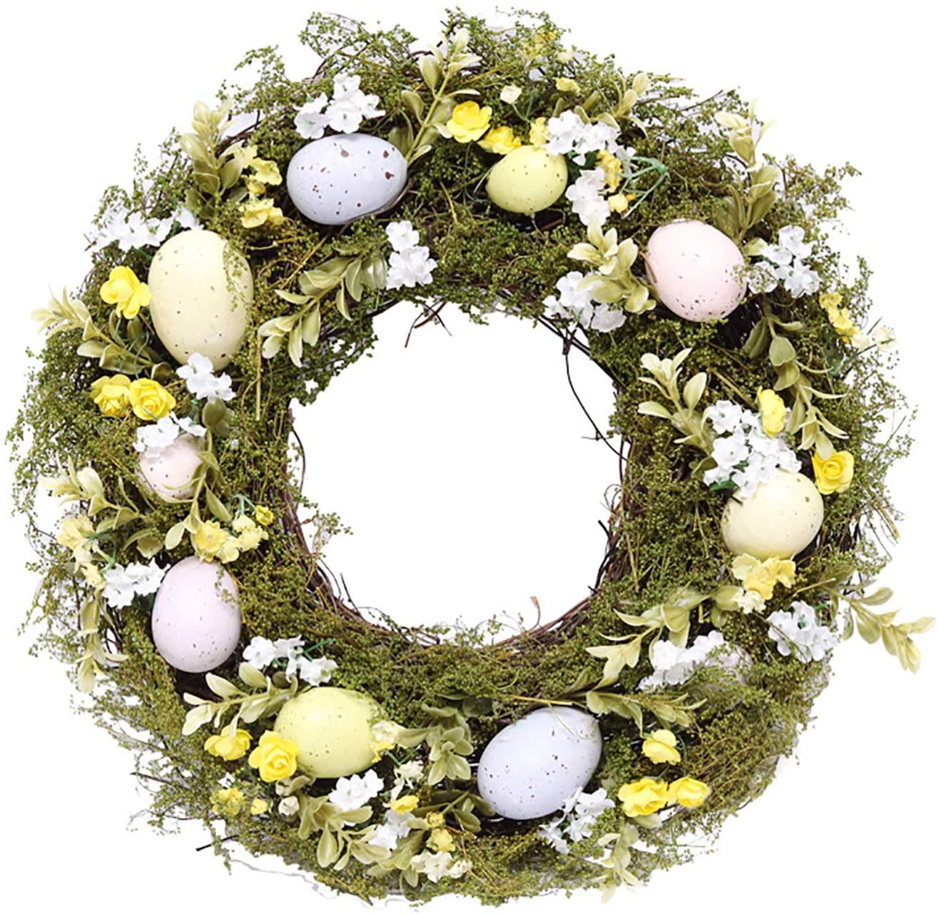35cm Handmade Spring Summer Wreath Door Home Decoration Accessories Garland Easter Eggs Wreath Wedding Party Craft Decor