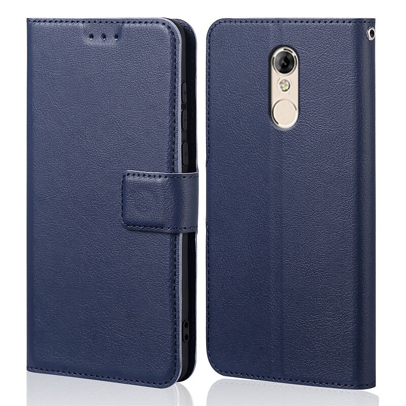 Luxury Flip Case for Lenovo K6 Note K53A48 Cover Original Book Leather Phone Coque Wallet Capa Stand With Strap Card: MW-Navy