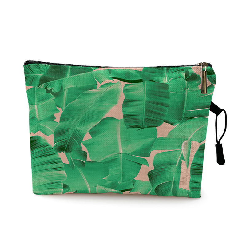 Borsa da toilette da viaggio per donna organizza foglie di piante verdi tropicali stampa borsa cosmetica borsa da trucco portatile per signora borsa per lavaggio: Pattern 3