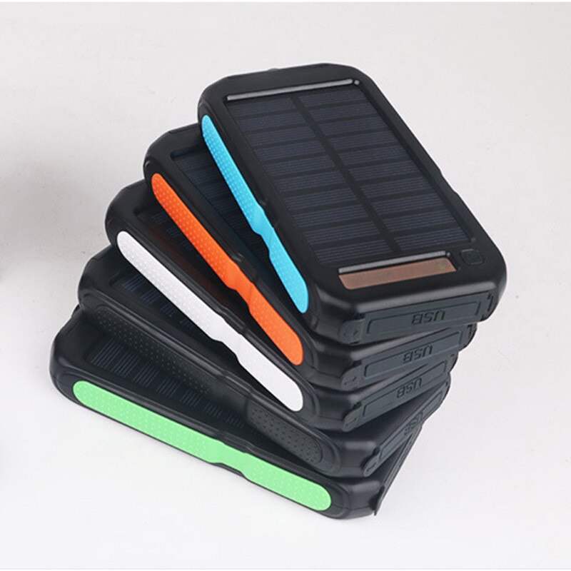 30000Mah Snelle Charger Portable Solar Power Bank Met Zonnepaneel 2 Usb-poort Dightal Display Power Bank Voor Xiaomi samsung Iphone