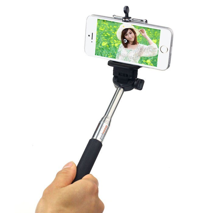 Zelfklevende, uitschuifbare, draagbare aluminiumlegering, flexibele telescopische monopod statiefhouder voor go pro hd hero 1 , 2 , 3 carmera