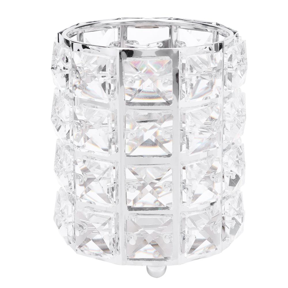 Metal Crystal Makeup Brushes Storage Tube Eyebrow Pencil Cosmetic Pens Holder Desktop Jewelry Box Organizer: G2