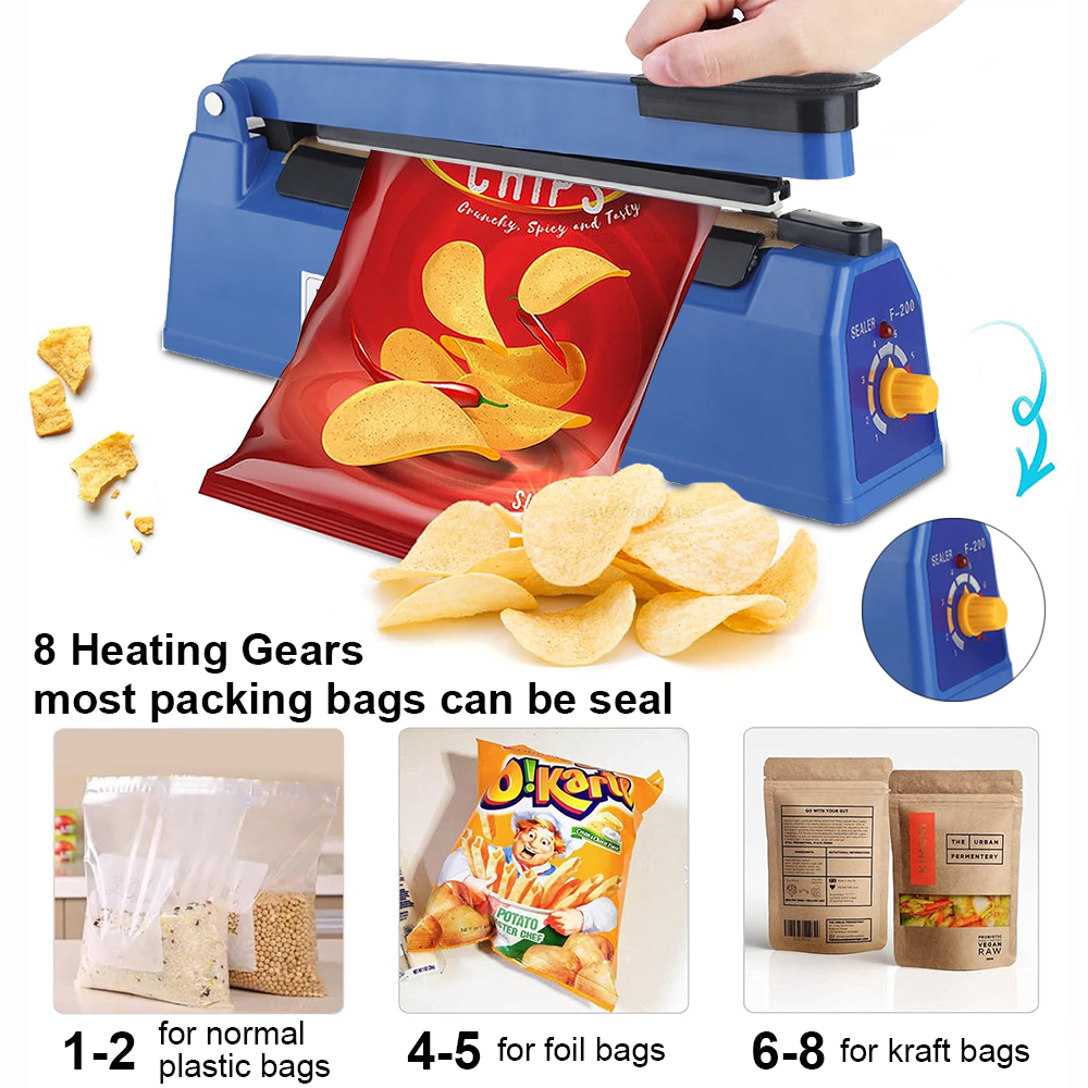 Electric Sealing Machine Plastic Bags Sealer Heat Sealer Hand Press Seal Food Plastic Bag Impulse Sealer Packaging Machine