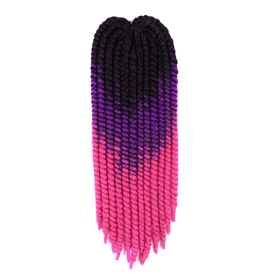 22 ''120g 20 couleur havane Mambo torsion cheveux Crochet tresses synthétique Ombre Crochet cheveux tressage cheveux violet