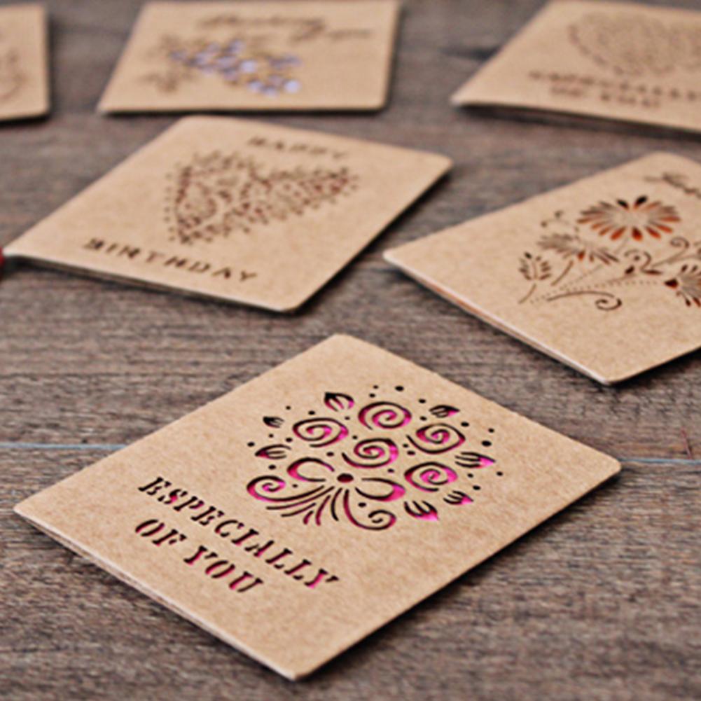 5 PCS Forest Pattern Lace Message Small Wedding Names Mother 's Day Teacher 's Day Greeting Card