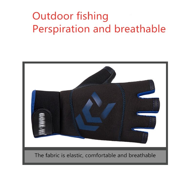 1 par de guantes de pesca universales para hombre y mujer, accesorios de pesca antideslizantes con tres dedos, guantes SBR