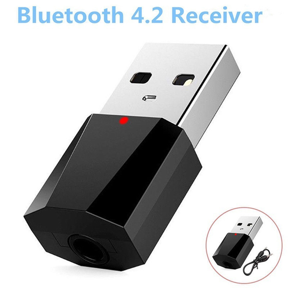 Receptor de Audio Portátil con Bluetooth para el hogar y el coche, adaptador auxiliar de música estéreo, inalámbrico, USB, 2 colores, 3,5 MM: Default Title