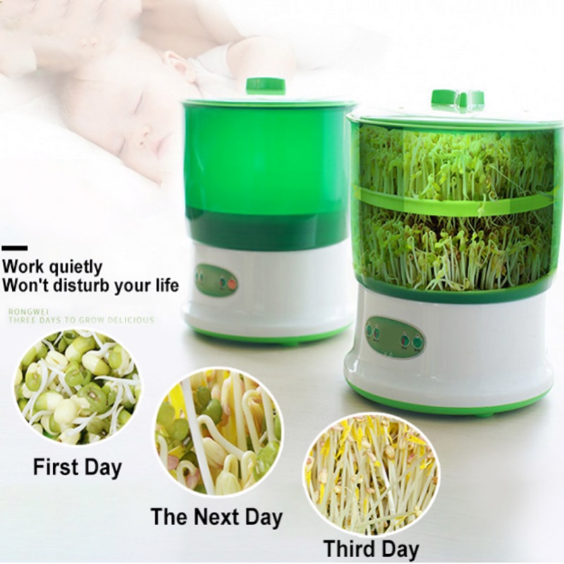 Termostato inteligente para crecimiento de semillero, cubo automático para crecimiento de brotes, máquina de cultivo para el hogar, doble cubierta grande