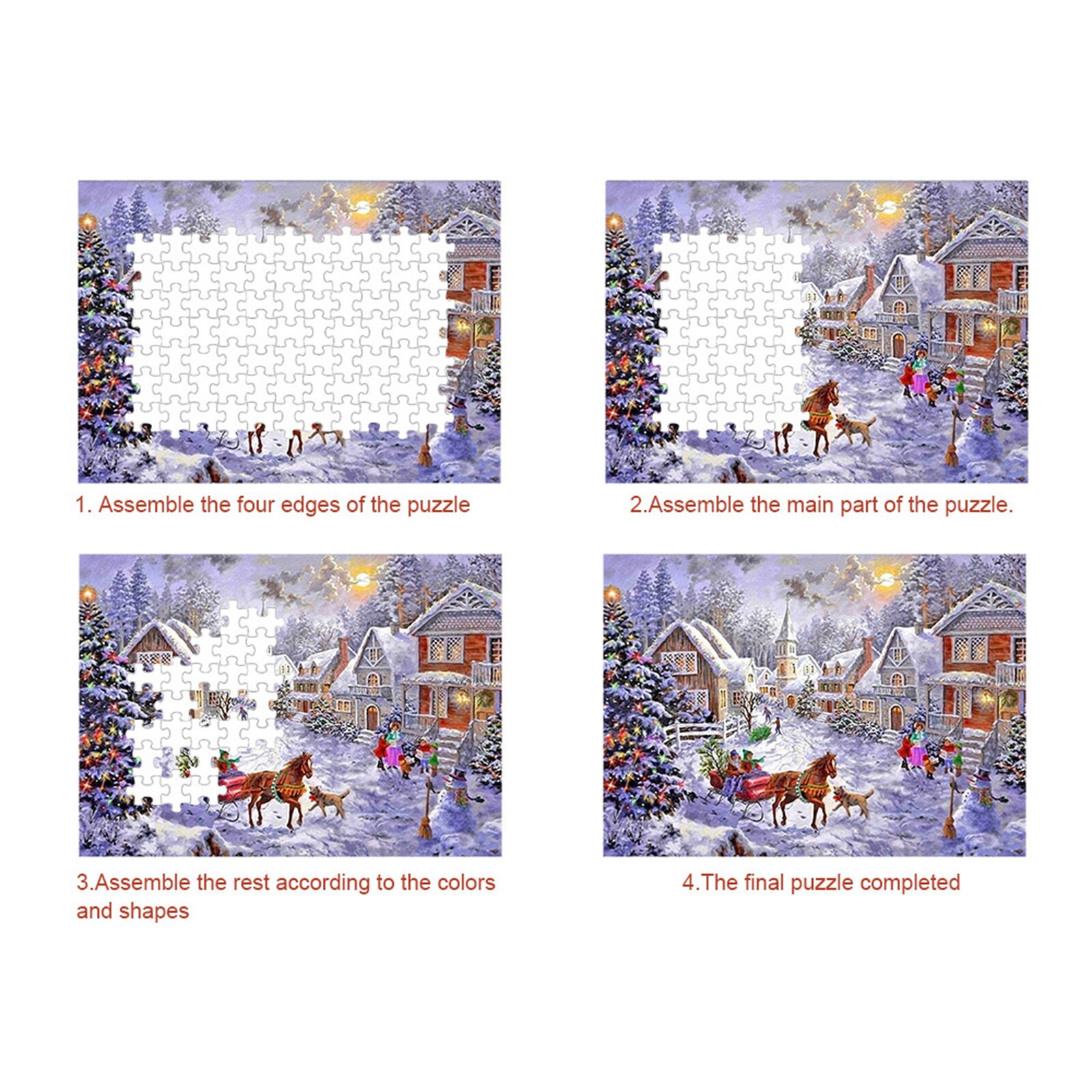 Rompecabezas de 1000 piezas para Navidad, hermosa escena de nieve, juguetes festivos para entretenimiento en el hogar, novedad