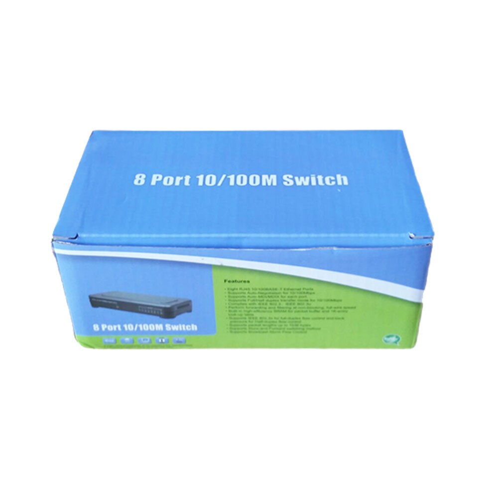 8 Port 10/100Mbps Fast Network Ethernet Switch Hub Support Computer PC Tablet Company Camera LED Screen Share Data