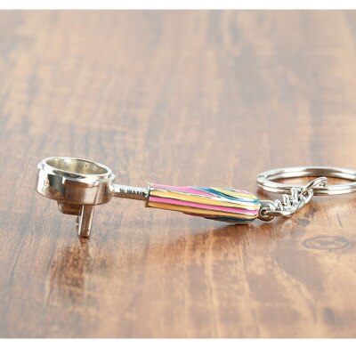 Couple Espresso Accessories Coffee Key Chain Mini Coffee Tamper Beautiful Coffee Keyring Cafe for Coffee Lovers Keychain: B