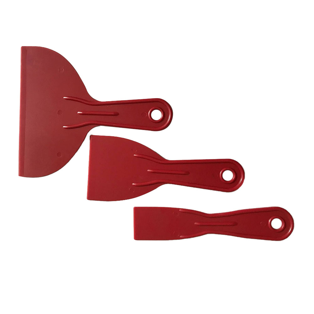3pcs Durable Easy Clean Scraper Set Wall Reusable Job Done Construction Hand Tools Spatula Putty Spreader Filler Floor Home Red