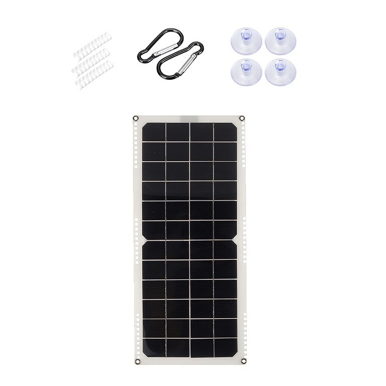 Solcellepanel 20w 12v semi-fleksibel monokrystallinsk solcelle modulkabel utendørs kontakt batterilader: misligholde tittel