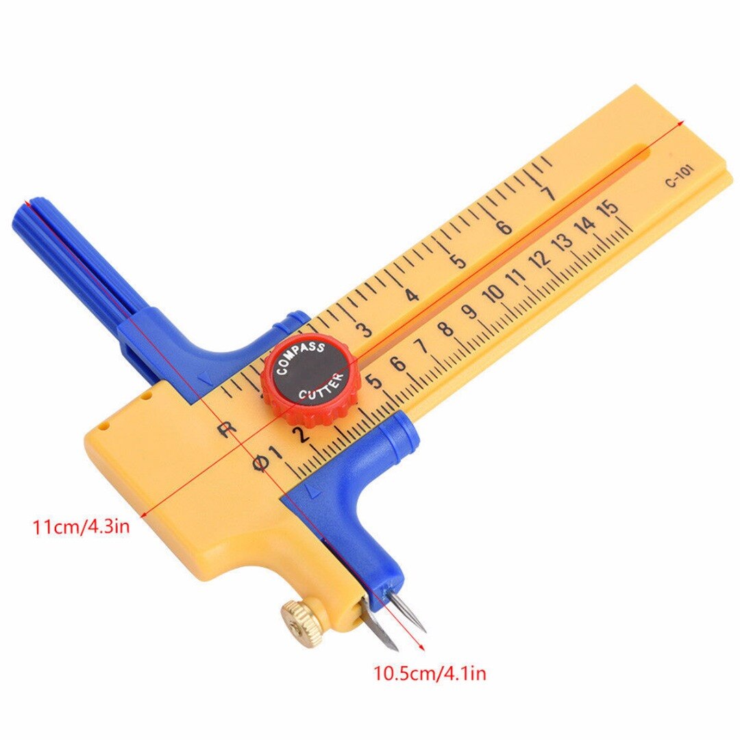 Compass Circle Cutter Rotary Cutting Tool For Paper Vinyl Rubber Leather 1-15cm Circle Cutter