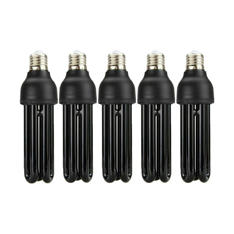 5Pcs E27 Light UV Ultraviolet Lamp AC110V 40W Black UV Germicidal Lamp Sterilizers Light Bulb: Default Title