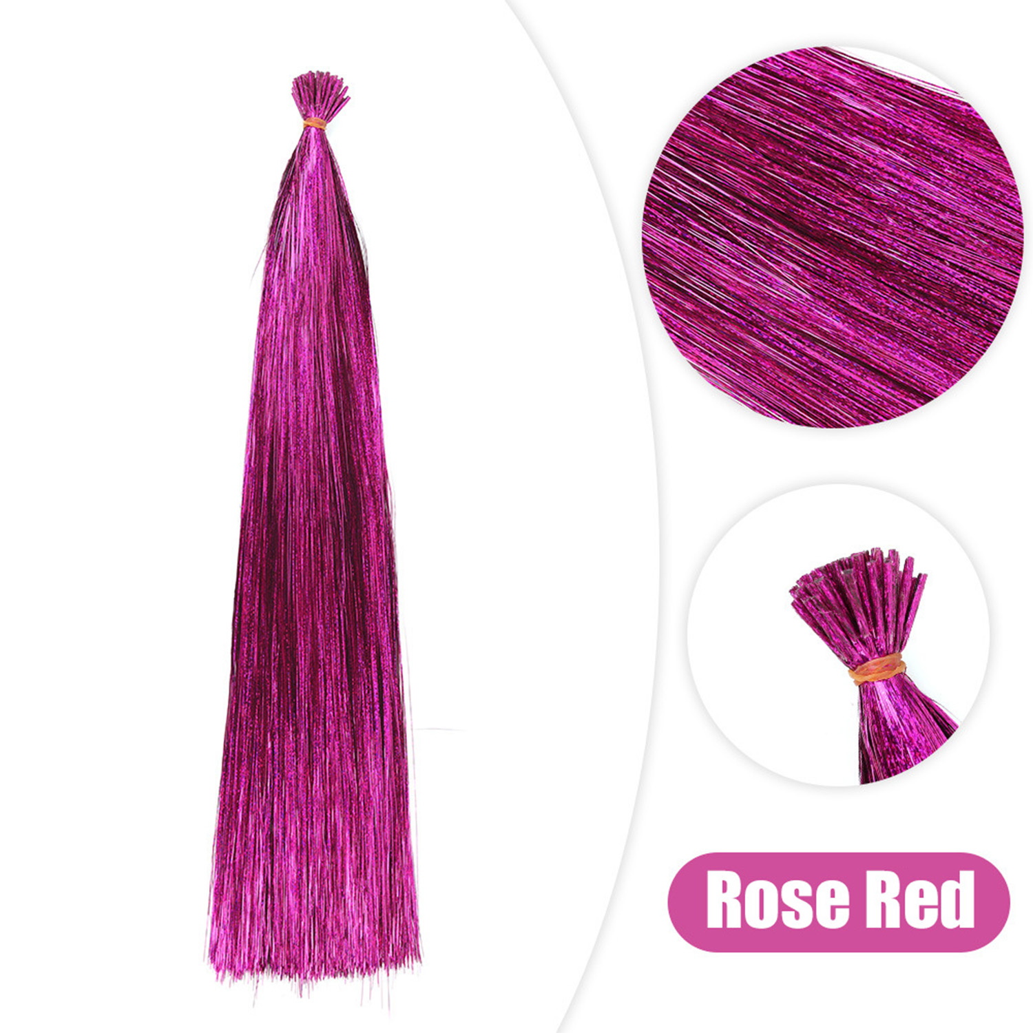 50 stks Synthetische I Tip Klatergoud Hair Extensions Glitter Klatergoud Haar Fee Haarstukjes Party Dazzle Haaraccessoires Voor Vrouwen Meisjes: Roze