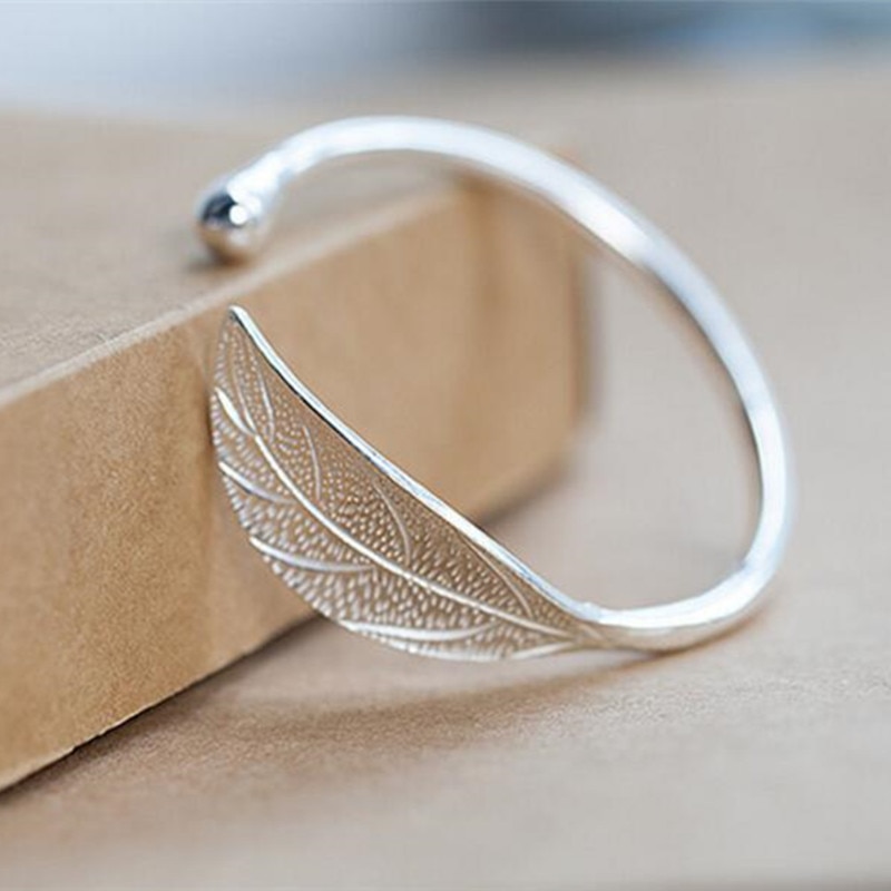Creatieve Prachtige Mode Populaire 925 Sterling Zilveren Sieraden Persoonlijkheid Handgemaakte Kunst Bladeren Vrouwelijke Armbanden SB66