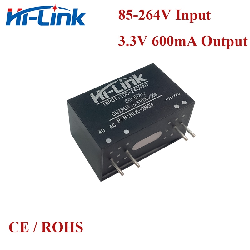 Livre o Navio 2 pçs/lote 600mA HLK-2M03 ac dc conversor de 220V para 3.3V módulo pcb Hi-Link Fabricante