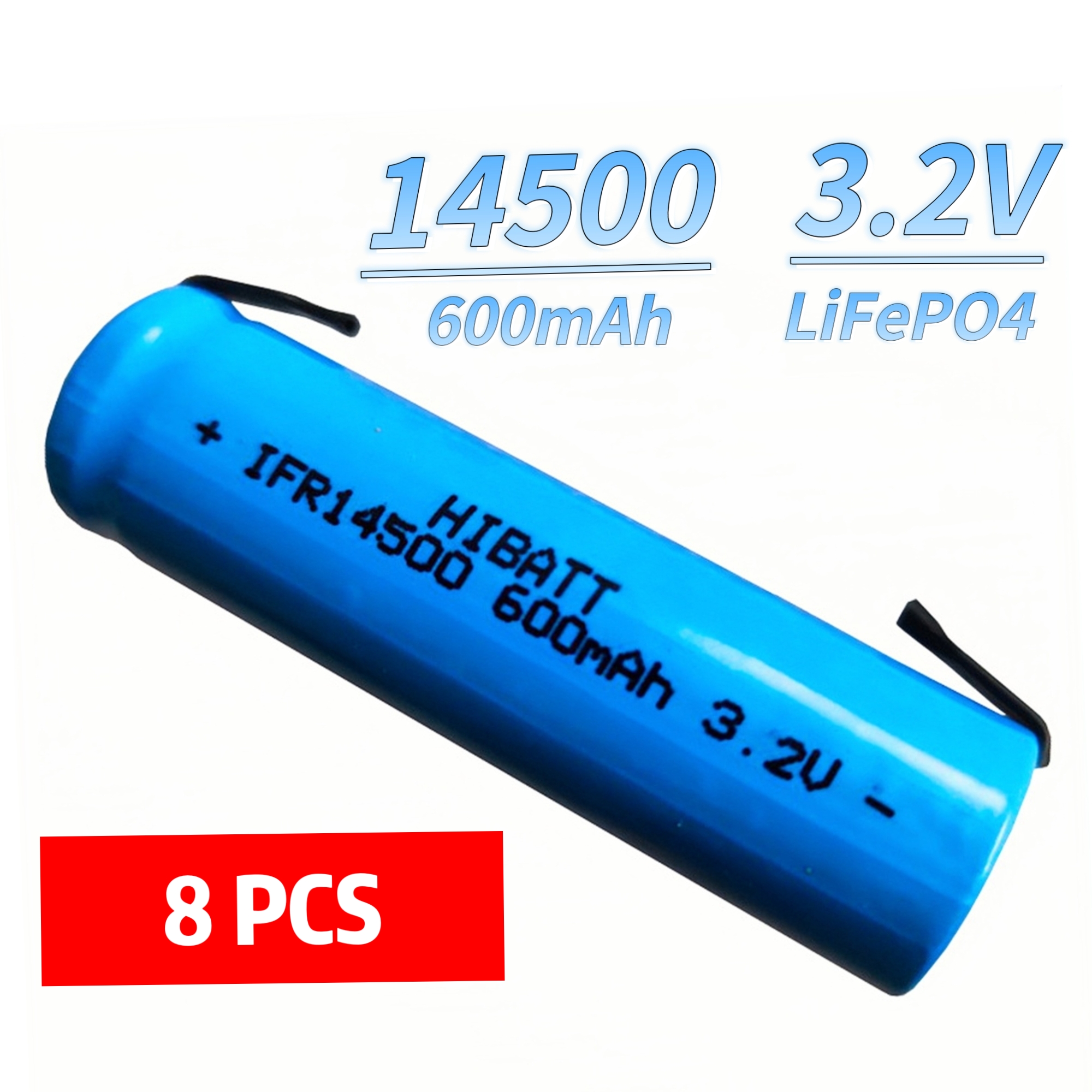 14500 LiFePO4-Akku 3,2 V 600 mAh mit Lötfahnen für Türklingel, Rasierer, Radio, Maus, elektrische Zahnbürste, Taschenlampe, Mikrofon, Spielzeug: Rosa