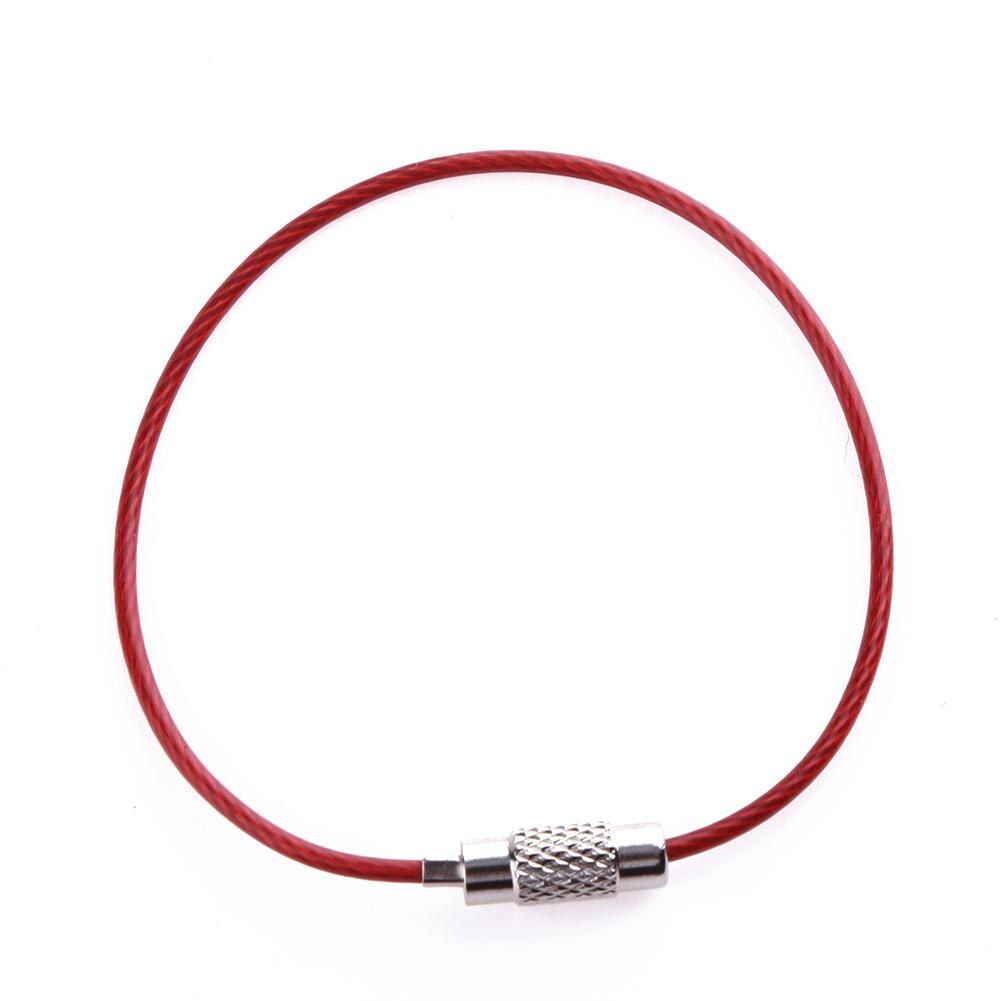 Durable Wire Rope Colorful Screw Locking Stainless Steel Wire Keychain Cable Rope Keyring Holder 150mm Pendant Tool