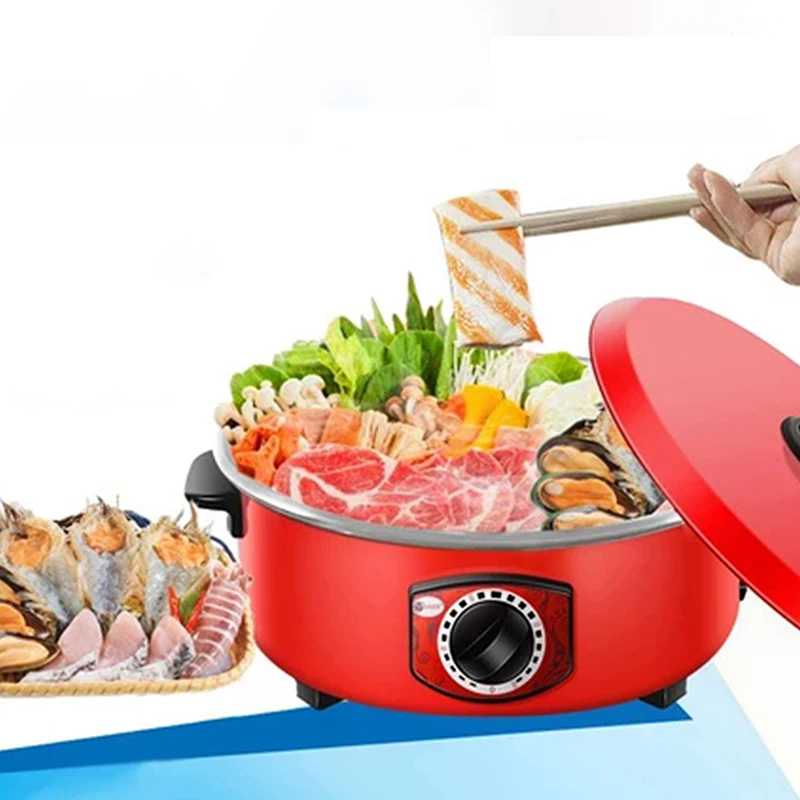 12 tommer multifunktionel elektrisk gryde non-stick stegepande multicooker suppe hotpot til hjemmekøkken madlavningsartikler