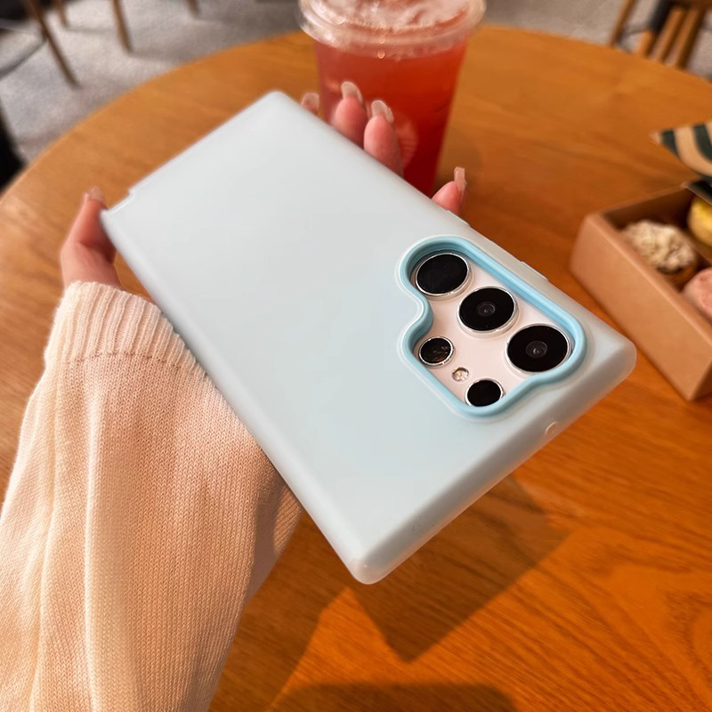 2 in 1 ultra thin Jelly liquid silicone phone case for Samsung Galaxy S22 S23 S24 Ultra Plus anti-fall clear hard bumper cover: for GalaxyS23Ultra(6.8") / Blue