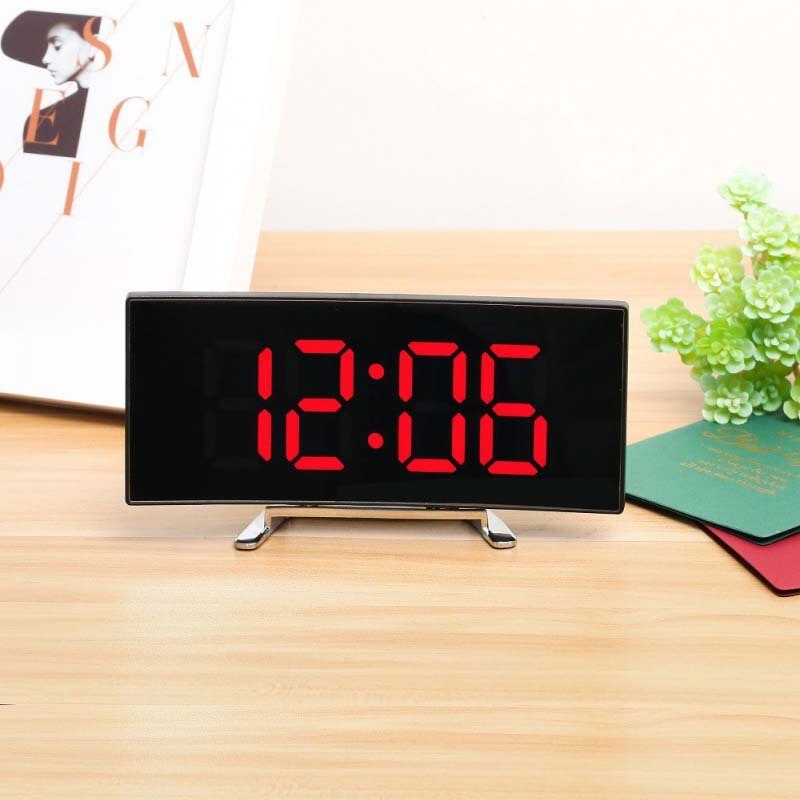 Réveil numérique LCD grand nombre affichage électrique de bureau rétro-éclairage