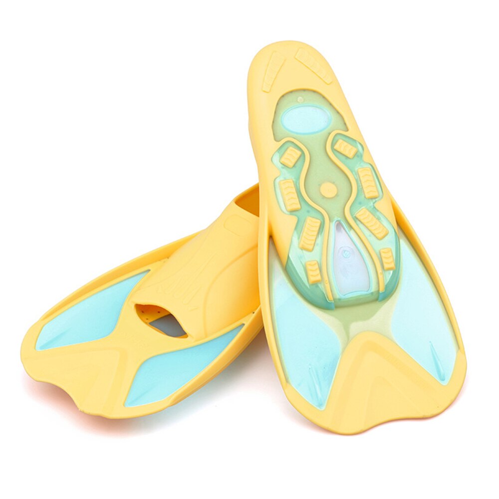 Swimming Fins Girls Boys Snorkeling Foot Flippers KIDS Diving Fins Beginner Swimming Equipment Portable kids diving Flippers: Yellow Blue / 3XS