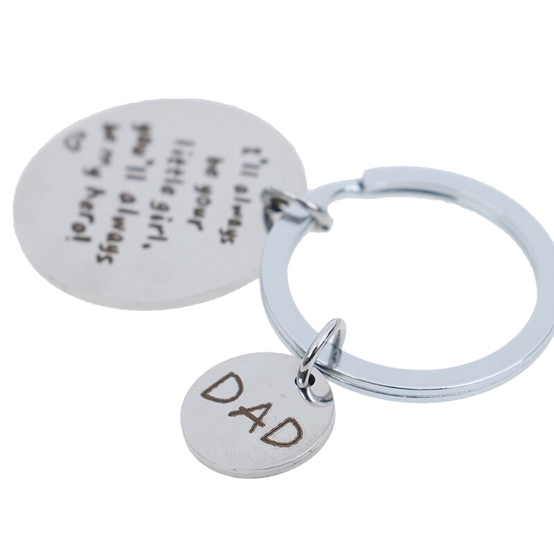 Vatertag Keychain ICH werden immer ihr kleines mädchen, Sie werden immer mein Held! Legierung Keychain Familie Schlüsselring Für Papa