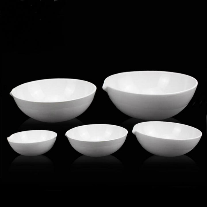 Round Bottom Porcelain Evaporating Dish, Ceramic evaporating dish with Spout 35/50/60/75/100/125/150/200ml-750ml