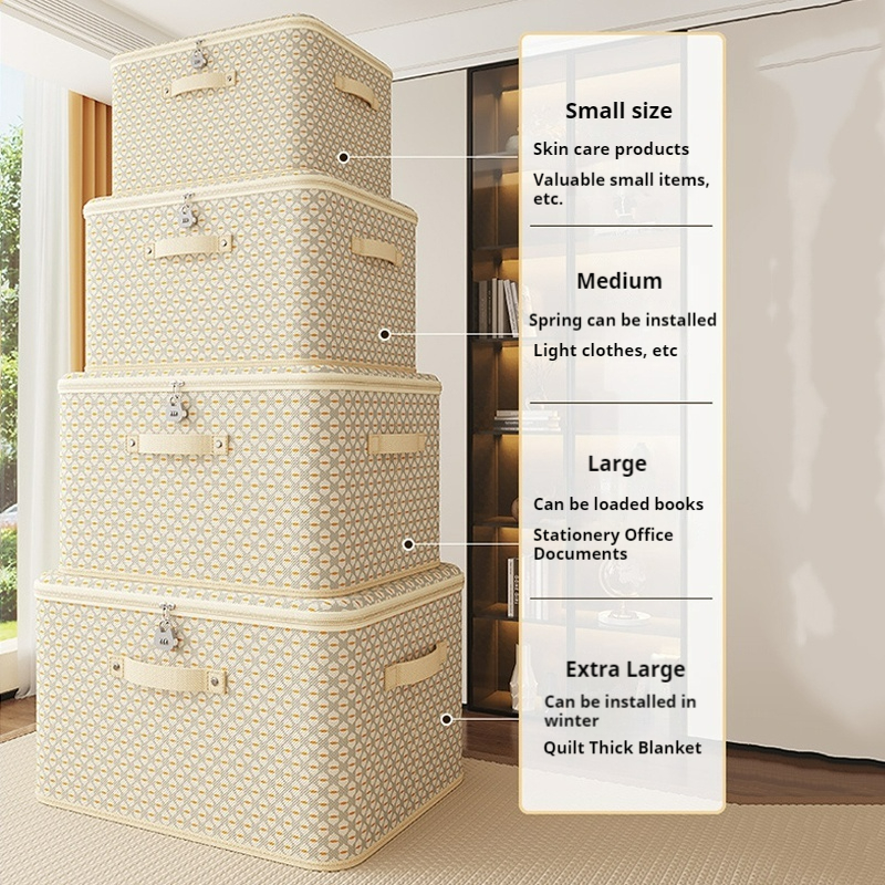 Klesoppbevaringspose med glidelås stor kapasitet sammenleggbar bagasjeflyttingspose med håndtak støvtett dyneoppbevaringspose