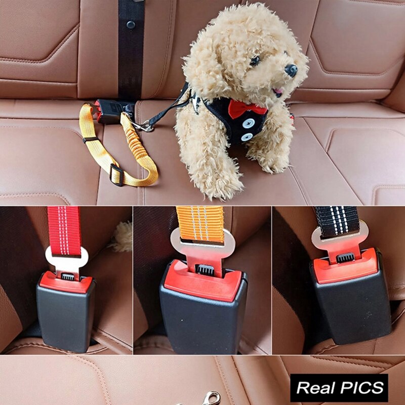 Autogordel Hond Seat Belt Hondenriem Voertuig Riem Verstelbare Demping Elastische Reflecterende Veiligheid Touw Voor Hond Kat Huisdier levert