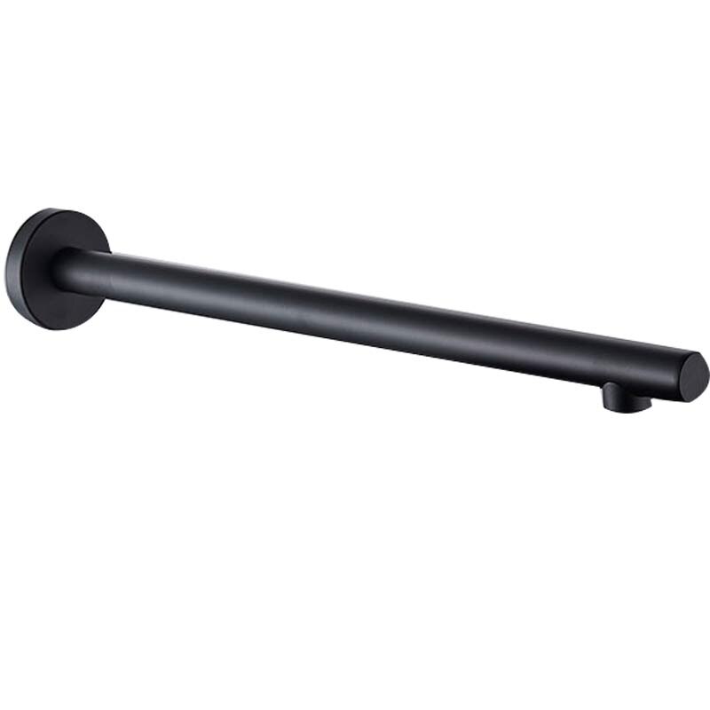 Senlesen-Cabezal de ducha de latón montado en la pared, brazo de ducha de lluvia de agua y fría, color negro, 12 pulgadas, 37 cm