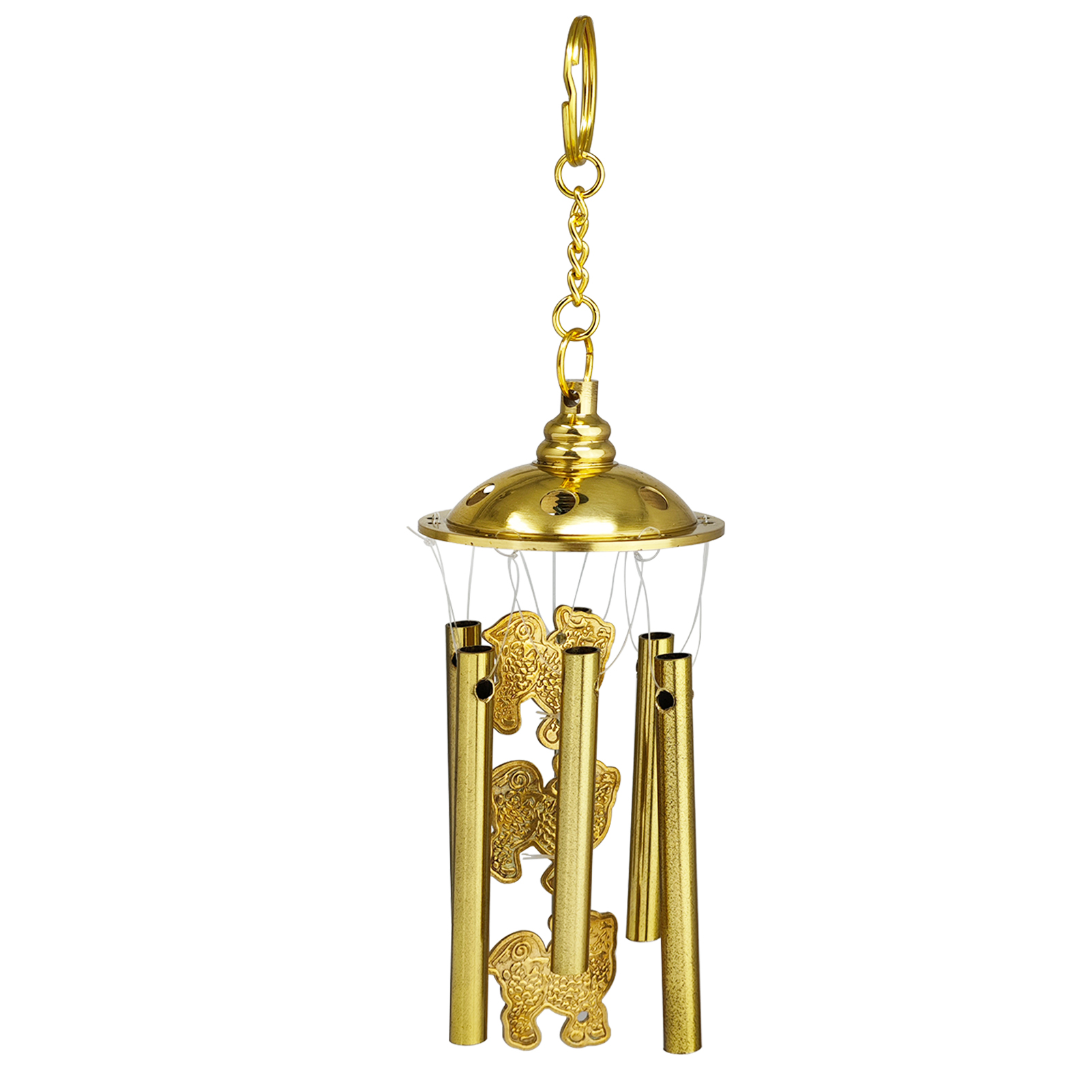 Feng Shui Brass Wind Chimes Chi Lin Kei Loon Qi Lin Lucky Porch Decor Protecting Home Courtyard Decoration