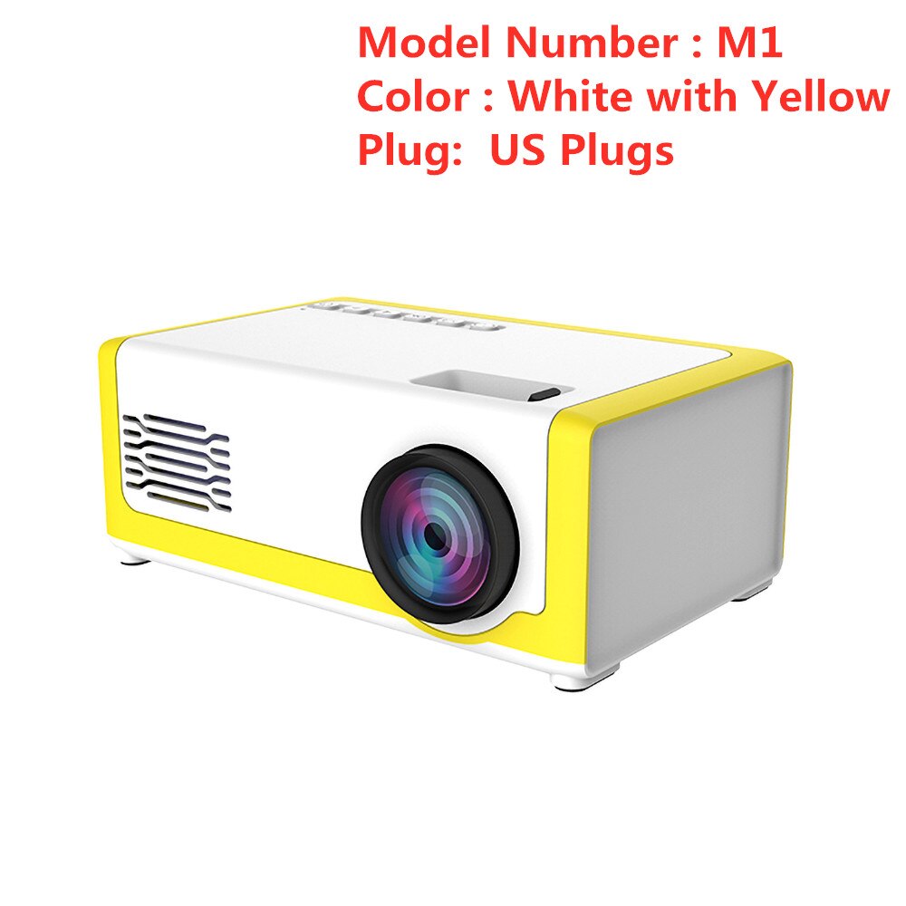 Kebidu M1 Mini Projector Hdmi-Compatibel 1080P Mini Home Projector 1800For Av Usb Sd Tf Card Usb 1800 lumens Pocket Beamer: US Plugs