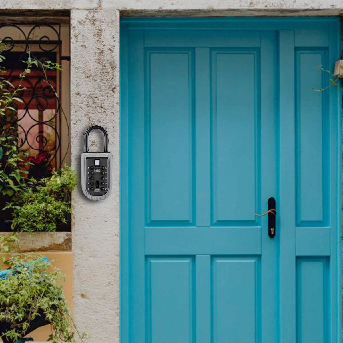 5Pcs/Set 10 Digit Combination Key Lock Box Wall Mounted Aluminum alloy Key Safe Box Weatherproof Key Storage Lock Box Indoor