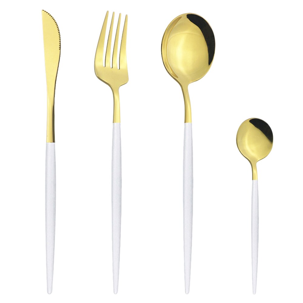 Schwarz Silber Besteck Set Abendessen Messer Dessert Gabel Löffel Stäbchen Geschirr Set Edelstahl Besteck Küche Geschirr