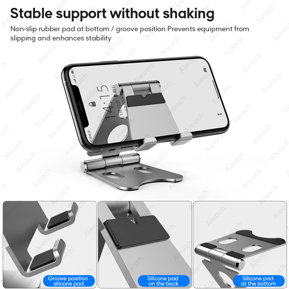 Aieach-Soporte plegable de aluminio ajustable para tableta, Soporte de escritorio para iPad, Samsung, Xiaomi, tableta