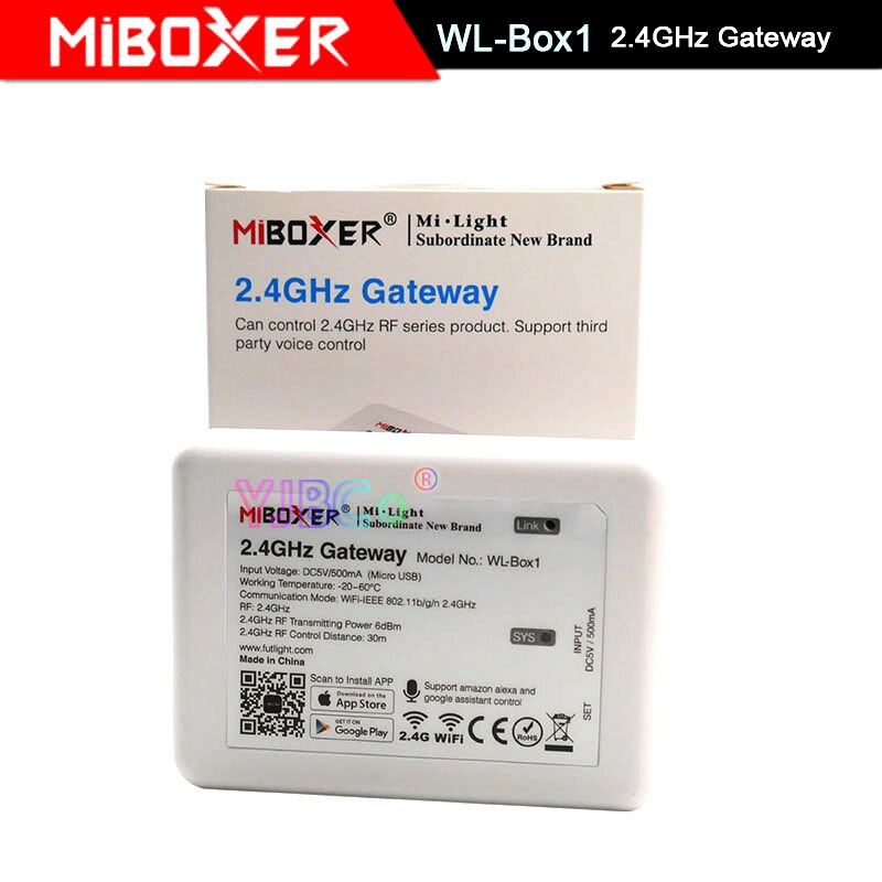 Miboxer 2.4g rgb+cct/rgbww led strip light controller 4- zon fjärrkontroll smart panel wifi ibox fut 039/ fut 092/ fut 089/ wl-box 1/b4/t4: Wl-box 1