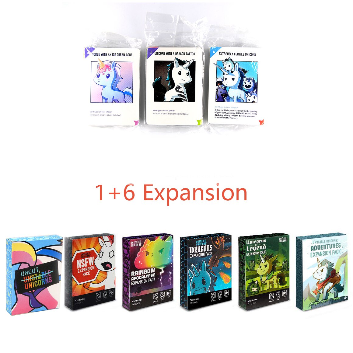 Unicorns card game NSFW Explode Board Game Streak Implode barke Expansion Pack card Game family party Games