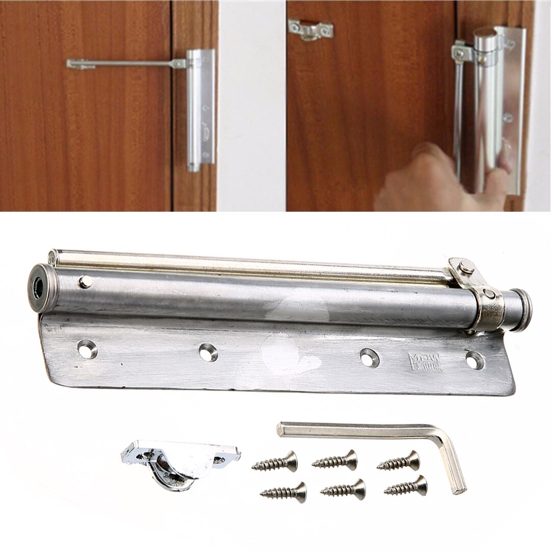 1PC 19.3cm Auto Door Closer with Screws Stainless Steel Changeable Surface Mounted Auto Closing Door Closer Fire Rated